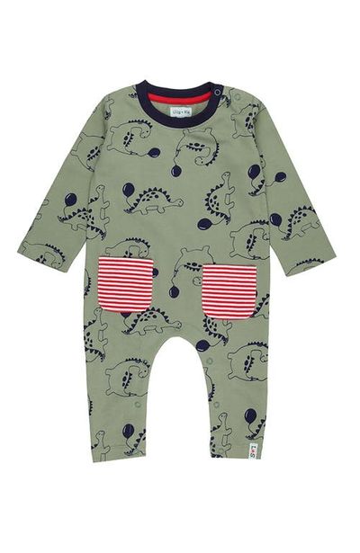Lilly & Sid Lilly & Sid Organic Cotton Dizzy Dinosaur Printed Onsie