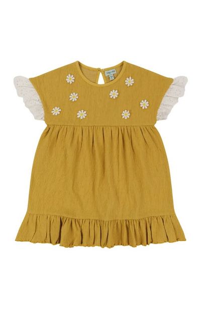Lilly & Sid Lilly & Sid Organic Cotton Floral Applique Dress
