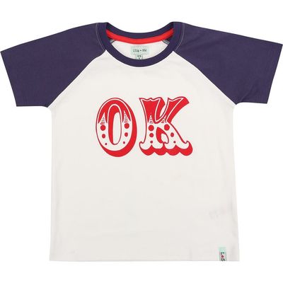 Lilly & Sid Lilly & Sid Organic Cotton Ok Slogan Print T-Shirt