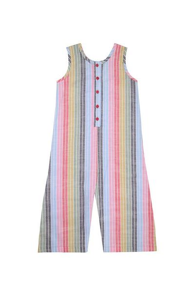 Lilly & Sid Lilly & Sid Organic Cotton rainbow printed jumpsuit with buttons