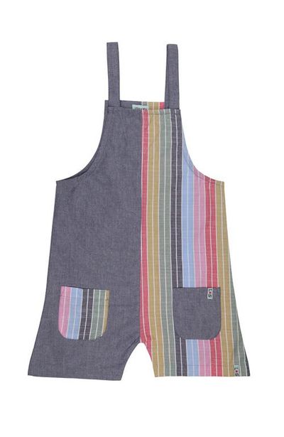 Lilly & Sid Lilly & Sid Organic Cotton Rainbow Stripe Print Jumpsuit