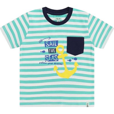 Lilly & Sid Lilly & Sid Organic Cotton Sail The Seas Slogan T-Shirt