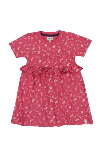 Lilly & Sid Lilly & Sid Organic Cotton Seahorse Print Dress