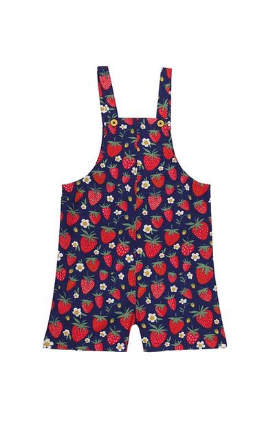 Lilly & Sid Lilly & Sid Organic Cotton Strawberry Print Dungarees Jumpsuit