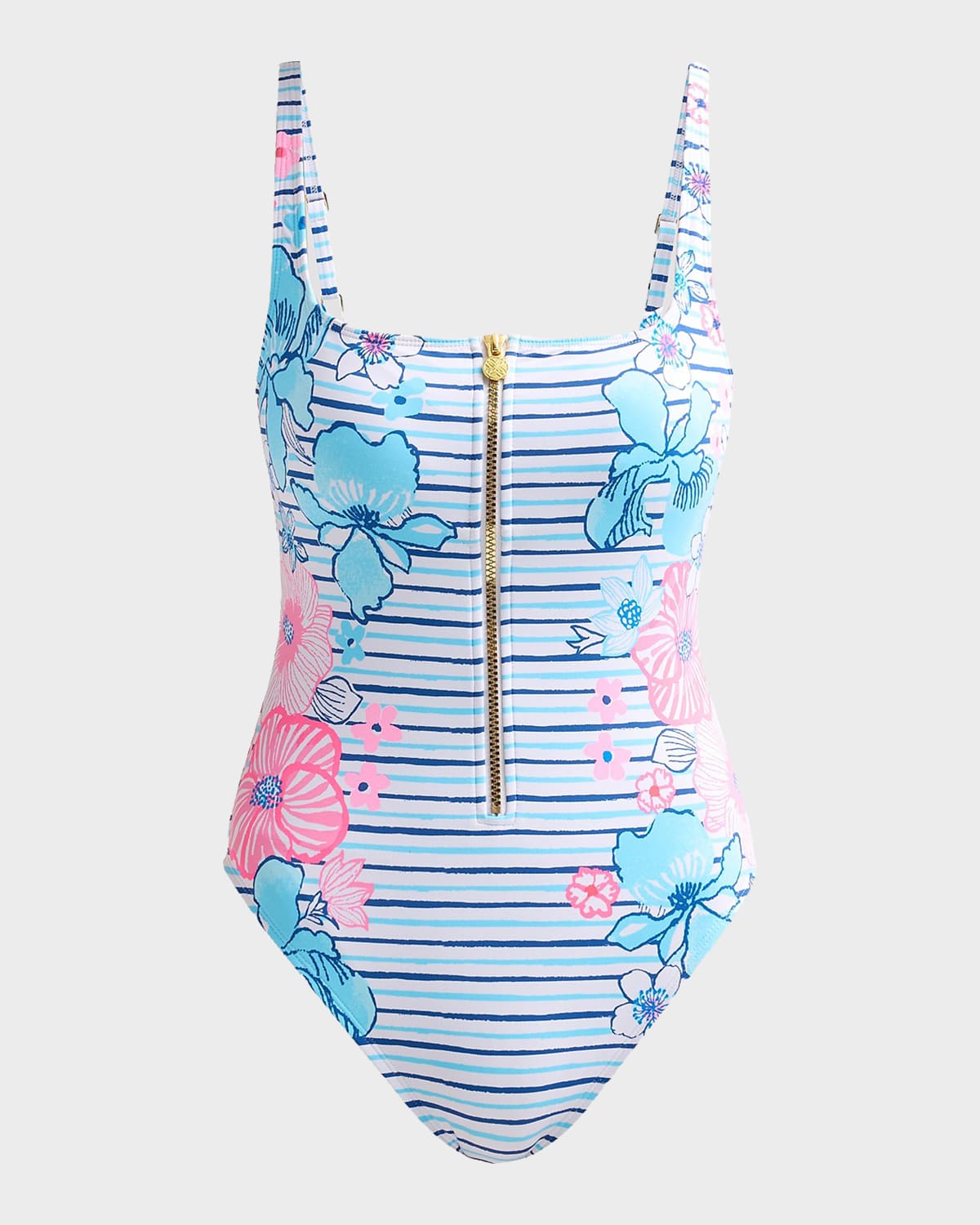 Lilly Pulitzer Emil Printed Zip-Up One-Piece Swimsuit