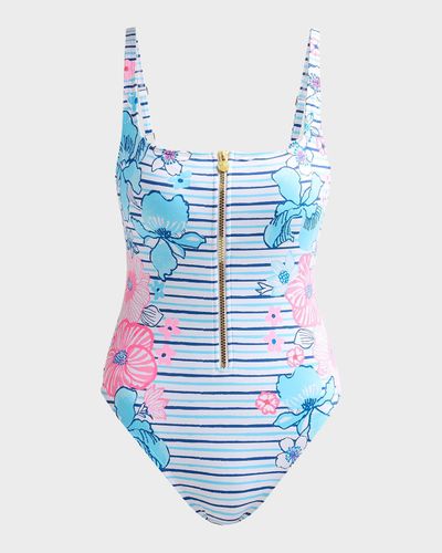 Lilly Pulitzer Emil Printed Zip-Up One-Piece Swimsuit