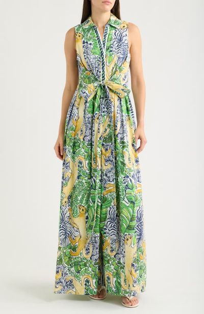 Lilly Pulitzer® Lilly Pulitzer® Marria Mixed Print Sleeveless Stretch Cotton Shirtdress