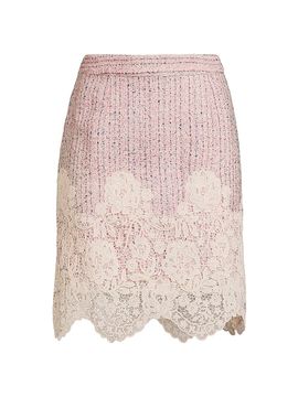 Lilly Pulitzer Women's Bettany Lace-Appliqué Scalloped Bouclé Miniskirt