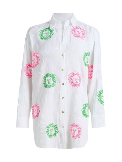 Lilly Pulitzer Women's Kwitney Embroidered Cover-Up Shirt