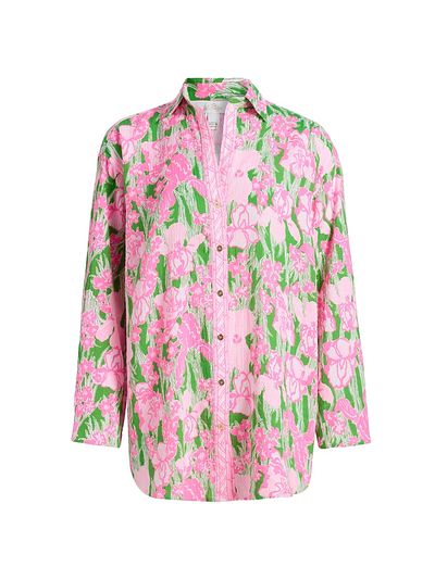 Lilly Pulitzer Women's Kwitney Floral Cover-Up Shirt
