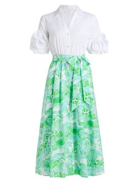 chinese dress ladies TERESA MAXI DRESS, MULTI LET IT GOGH – Palm Place main image 0