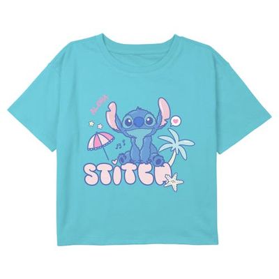 Lilo & Stitch Girls Lilo & Stitch Aloha Beach Cute Stitch T Shirt
