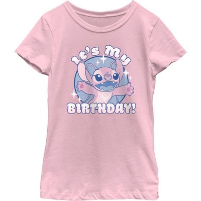 Lilo & Stitch Girl's Lilo & Stitch Angel It's My Birthday Graphic Tee