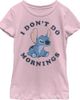 Lilo & Stitch Girl's Lilo & Stitch Experiment 626 I Don't Do Mornings Graphic Tee - 1