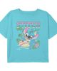 Lilo & Stitch Girl's Lilo & Stitch Surfing Aloha Stitch Graphic Cropped T-Shirt - 1