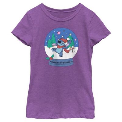 Lilo & Stitch Girl's Lilo & Stitch Winter Wonderland Stitch Graphic Tee