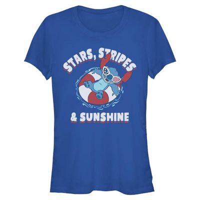 Lilo & Stitch Juniors Lilo & Stitch Stars Stripes and Sunshine T Shirt
