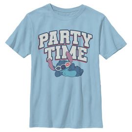 Lilo & Stitch Lilo & Stitch Boys' American Party Time Graphic Short Sleeve T-Shirt