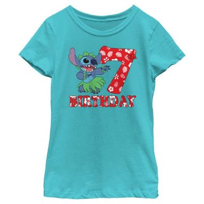 Lilo & Stitch Lilo & Stitch Girls' 7th Birthday Hula Dance Short Sleeve Graphic T-Shirt