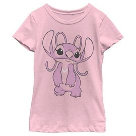 Lilo & Stitch Lilo & Stitch Girls' Angel Large Portrait Graphic Short Sleeve T-Shirt
