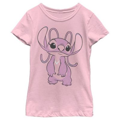 Lilo & Stitch Lilo & Stitch Girls' Angel Large Portrait Graphic Short Sleeve T-Shirt