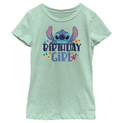 Lilo & Stitch Lilo & Stitch Girls' Birthday Girl Stitch Graphic Short Sleeve T-Shirt