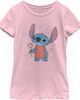 Lilo & Stitch Lilo & Stitch Girls' Rose Hearts Stitch Graphic Short Sleeve T-Shirt - 1