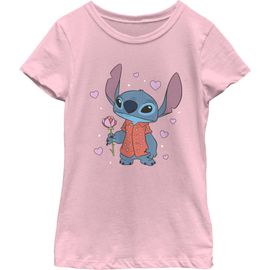 Lilo & Stitch Lilo & Stitch Girls' Rose Hearts Stitch Graphic Short Sleeve T-Shirt