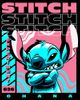 Lilo & Stitch Lilo & Stitch Men's Blue and Pink Stitch Poster Short Sleeve Graphic T-Shirt - 3