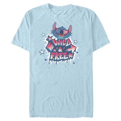 Lilo & Stitch Lilo & Stitch Men's Troublemaker Wild and Free Short Sleeve Graphic T-Shirt