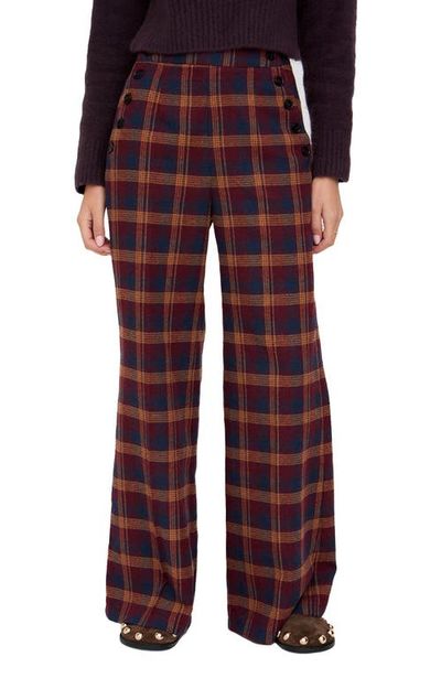 Lily and Lionel London Lily and Lionel London Damson High Waisted Tartan Print Trouser
