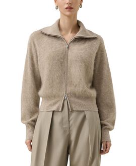 Lilysilk Lilysilk Brushed Cashmere Zip up Cardigan