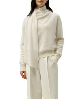 Lilysilk Lilysilk Draped Scarf Brushed Cashmere Sweater