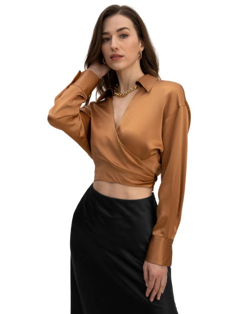 Lilysilk Lilysilk Pure Silk Blouse Wrapover Cropped Shirt