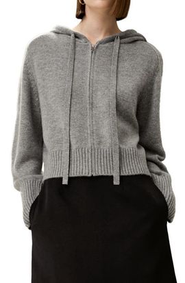 Lilysilk Lilysilk Short Zip-Up Wool Cashmere Hoodie