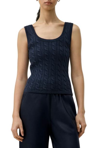 Lilysilk LILYSILK Silk-Cotton Cable-Knit Tank