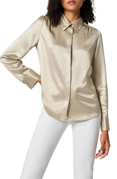 Lilysilk Lilysilk Silk Blouse With Metal Chain