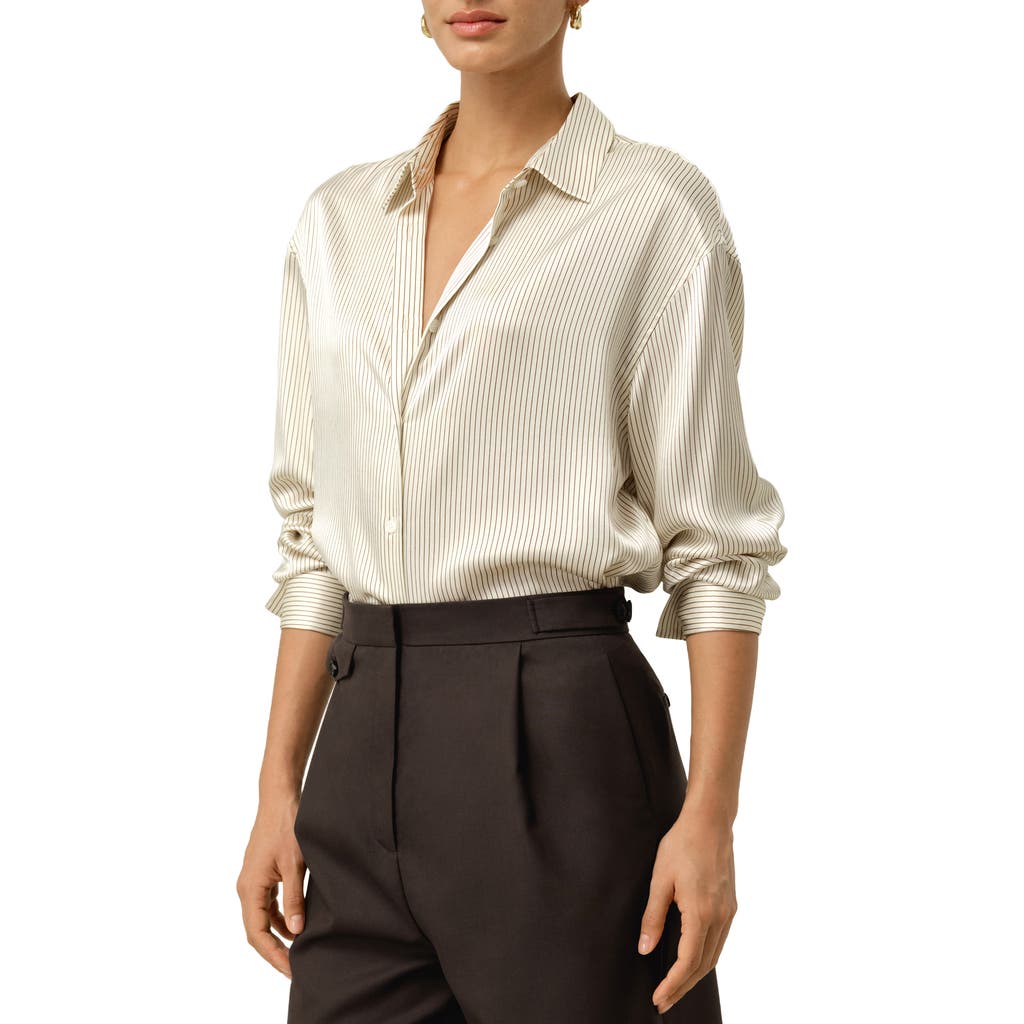 Lilysilk Lilysilk Silk Charmeuse Pinstripe Shirt