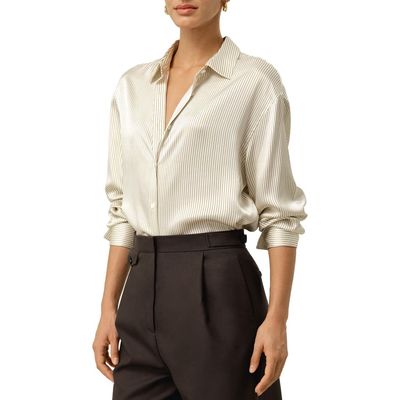 Lilysilk Lilysilk Silk Charmeuse Pinstripe Shirt
