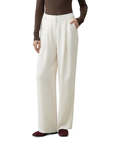 Lilysilk Lilysilk Silk Crepe Pleated Straight Leg Trousers