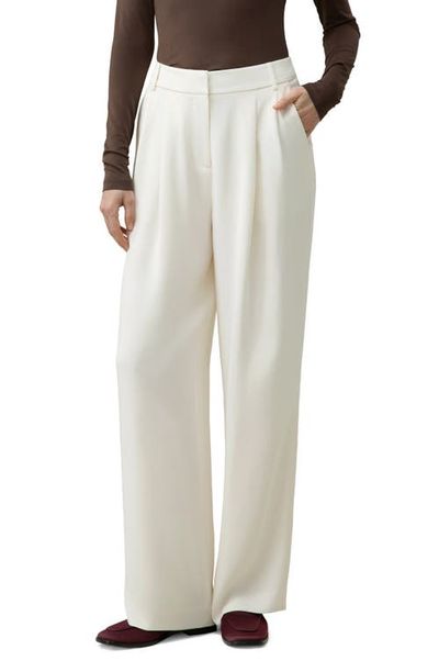 Lilysilk Lilysilk Silk Crepe Pleated Straight Trousers