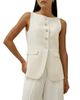 Lilysilk Lilysilk Sleeveless Button Up Silk Vest - 1