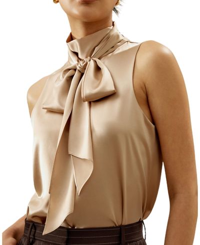 Lilysilk Lilysilk Sleeveless Tie-Neck Silk Blouse