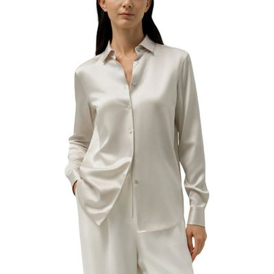 Lilysilk Lilysilk Spread Collar Silk Shirt