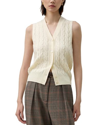 Lilysilk Lilysilk Washable Cable Knit Wool Vest