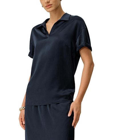 Lilysilk Lilysilk Washable Silk Charmeuse Polo Top