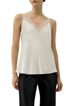Lilysilk Lilysilk Women's Bias Cut Lace-Trimmed Silk Camisole