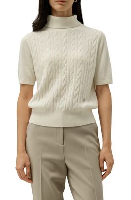 Lilysilk LILYSILK Women's Cable-Knit Baby Cashmere Turtleneck Top