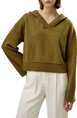 Lilysilk Lilysilk Women's Cropped Wool-Cashmere Blend Hoodie for Women