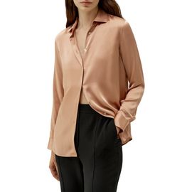 Lilysilk LILYSILK Women's Minimalist Placket Silk Blouse with Shell Buttons